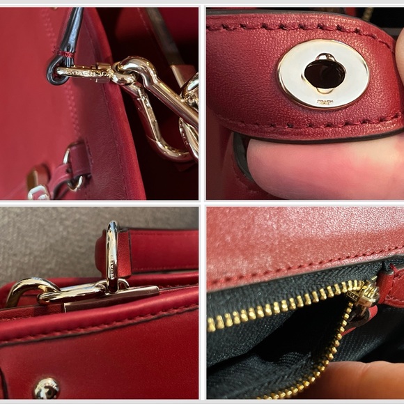COACH Coach Gramercy Satchel Tophandle Leather Handbag Red GUC Style 33549 - Picture 15 of 16